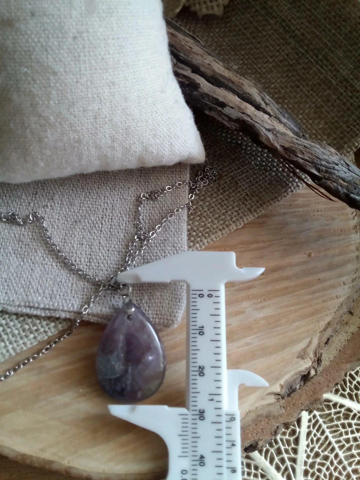 Colar pingente de pedra natural de ametista 💜. – photo 2